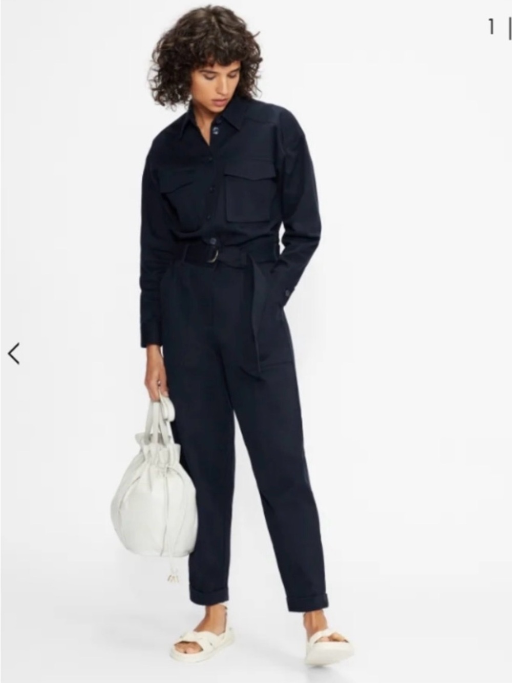 Ted Baker London Navy Utility Jumpsuit with Belted Waist Rare